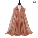 Luxuey Pom Pom Bubble Chiffon Hijab Scarf Women Long Shawl Wrap Muslim Headband Maxi Islamic Sjaal 180*70cm