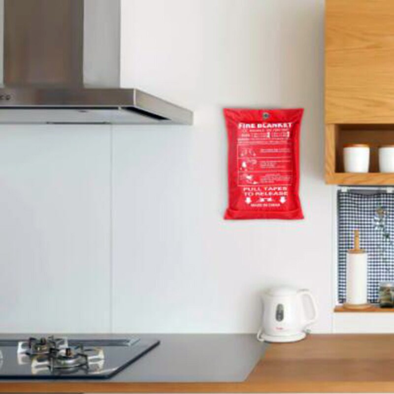 ZK40 Dropshipping 1M x 1M Sealed Fire Blanket Home Safety Fighting Fire Extinguishers Tent Boat Emergency Survival Safety Cover