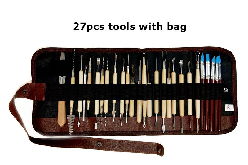 DIY Art Clay Sculpting Kit Sculpt Glättwachs Carving Pottery Ceramic Tools Polymer Shapers Modeling Carved Tool Mit Tasche