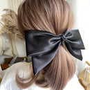 2021New Satin Oversized Bow Hairpin Barrette Hair Clip Ponytail For Women Girl Elegant Headwear Hairpins Hair White Acessories