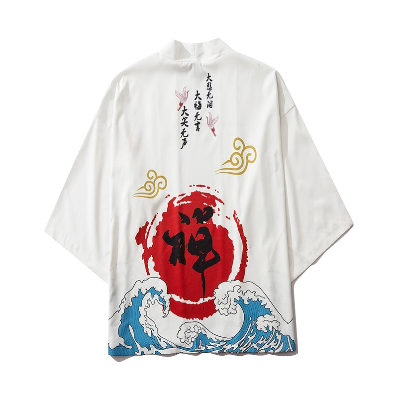 Bebovizi Japanese Demon Kimono Men Cardigan Shirt Yukata Man Haori Obi Clothes Tradition Clothing Male China Kimono Robe