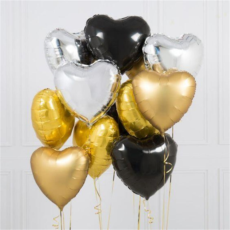 50 Uds. De Globos de aluminio con forma de corazón de estrella de 18 pulgadas, Globos inflables de helio, decoraciones para fiesta de cumpleaños, Globos de compromiso de boda para niños