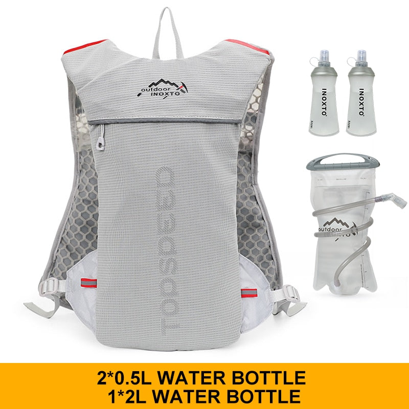 Trail Running-5L Ultralight backpack, hydration jogging vest, Marathon, bicycle, water bottle 250ml 500ml