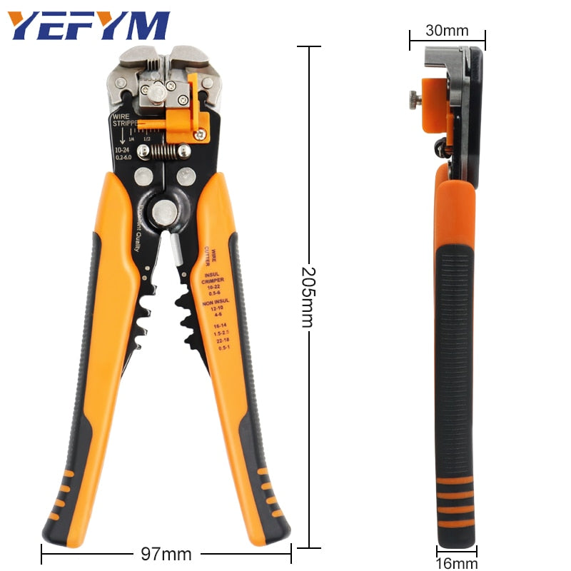 Wire stripper pliers 0.25-6mm²/10-24AWG YE-1 cable cutter practical electric automatic Multifunctional Repair crimping Tools