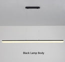 LED Chandelier Black / Coffee / Gold Modern Simple Study Long Pendant Lamp Dining Room Office Bar Restaurant Deco Hanging Light