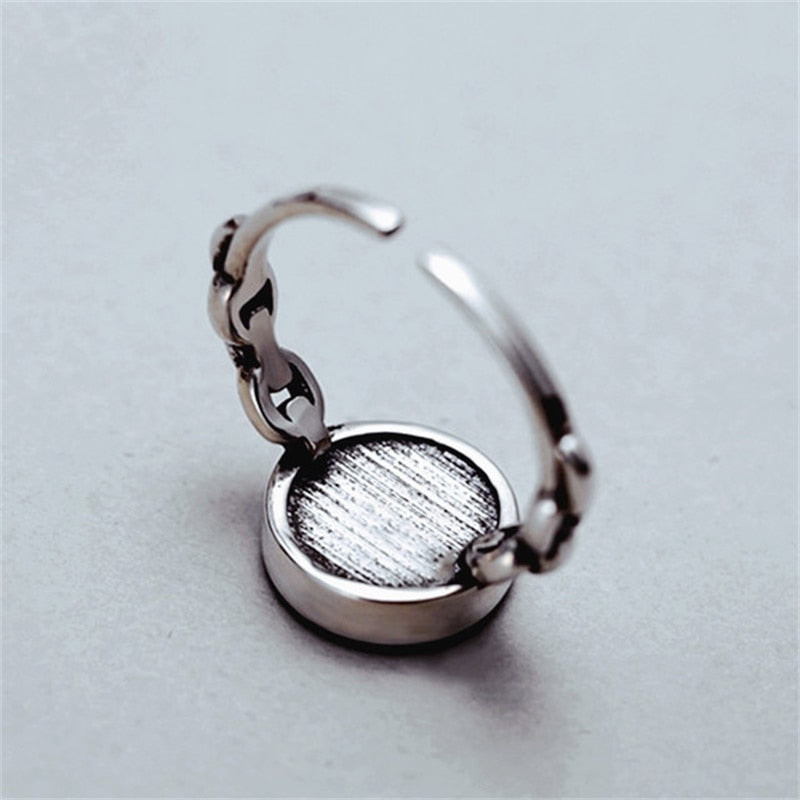 Foxanry minimalista 925 sello anillos de boda creativos para mujeres parejas joyería de compromiso nuevos accesorios de moda regalo