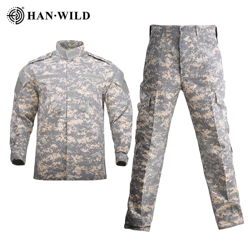 Hombres Militar Uniforme Airsoft Camuflaje Traje Táctico Camping Ejército Fuerzas Especiales Combat Jcckets Pantalones Militar Soldado Ropa