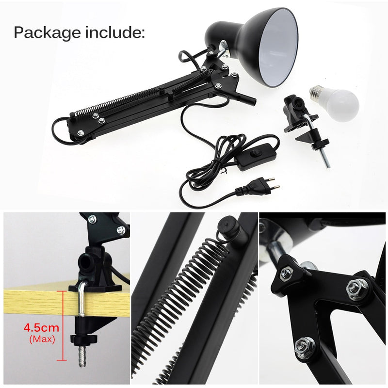 Flexible Led Desk Lamp Home Office Modern Table Lamp Metal Architect Adjustable Folding Reading Light