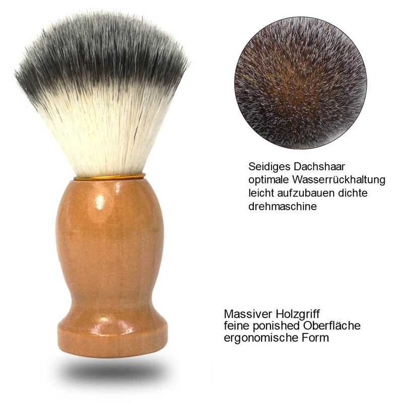 Man Synthetic Badger Hair Shaving Brush Set Wood for Razor Double Edge Safety Straight Classic Safety Razor Brush Stand Bowl Kit