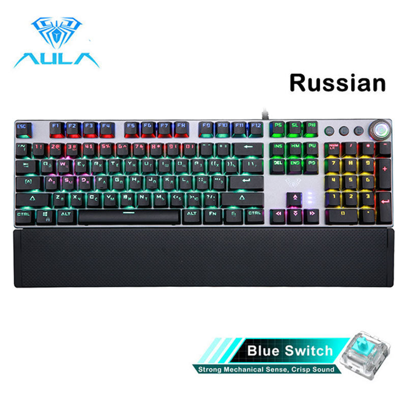 AULA F2088 Mechanical Gaming Keyboard Anti-ghosting 104 brown Switch blue Wired Mixed Backlit Keyborad for Game Laptop PC