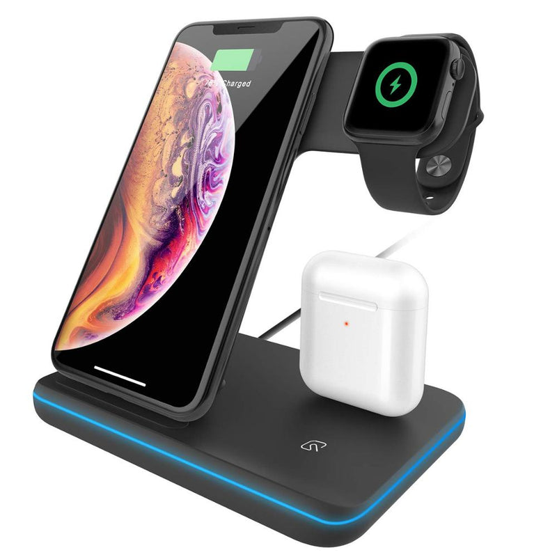 3 in 1 15W Fast Wireless Charger Dock Stand für iPhone 13 12 11 XS XR X 8 Apple Watch iWatch 7 6 Airpods Pro Qi Ladestation