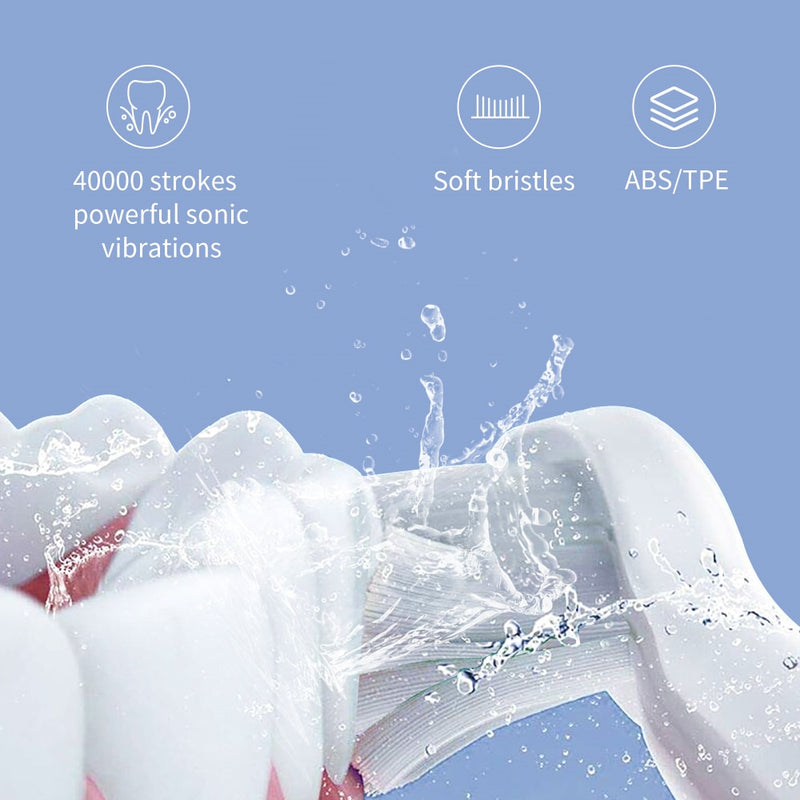 SEAGO cepillo de dientes eléctrico sónico recargable viaje impermeable electrónico 8 cepillos de dientes cabezas de repuesto suaves para regalo de adultos