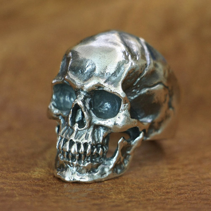 LINSION 925 Sterling Silver High Detail skull rings for men Biker Punk Ring TA50 US Size 7~15