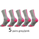 5 Pairs/Lot Professional Cycling Socks Mens Thicker Stocking Sweat-Absorbent Basketball Outdoor Sports Football Skateboard Socks