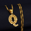 Anniyo A-Z Small Letters Necklaces Women/Girl Gold Color Initial Pendant Thin Chain English Letter Jewelry Alphabet Gift