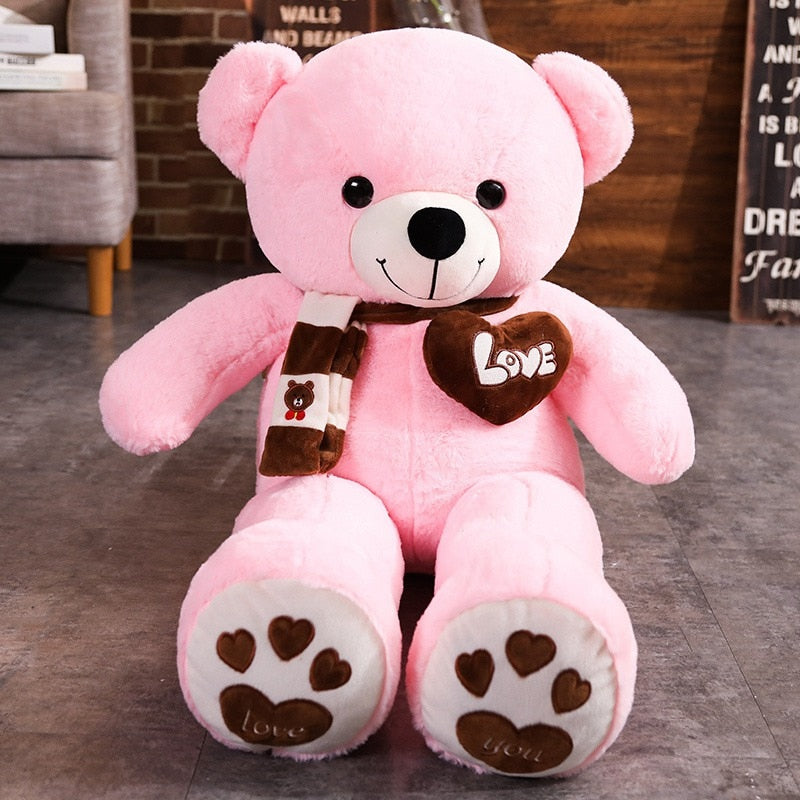 Huggable alta calidad 4 colores oso de peluche con bufanda animales de peluche oso juguetes de peluche muñeca almohada niños amantes cumpleaños bebé regalo