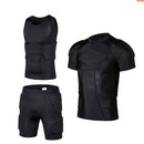 Men Sports Kneepad Elbow Shock Guard Compression Padded Shorts Shirt Vest Set Soccer Basketball Protective Gear Chest Rib Guards