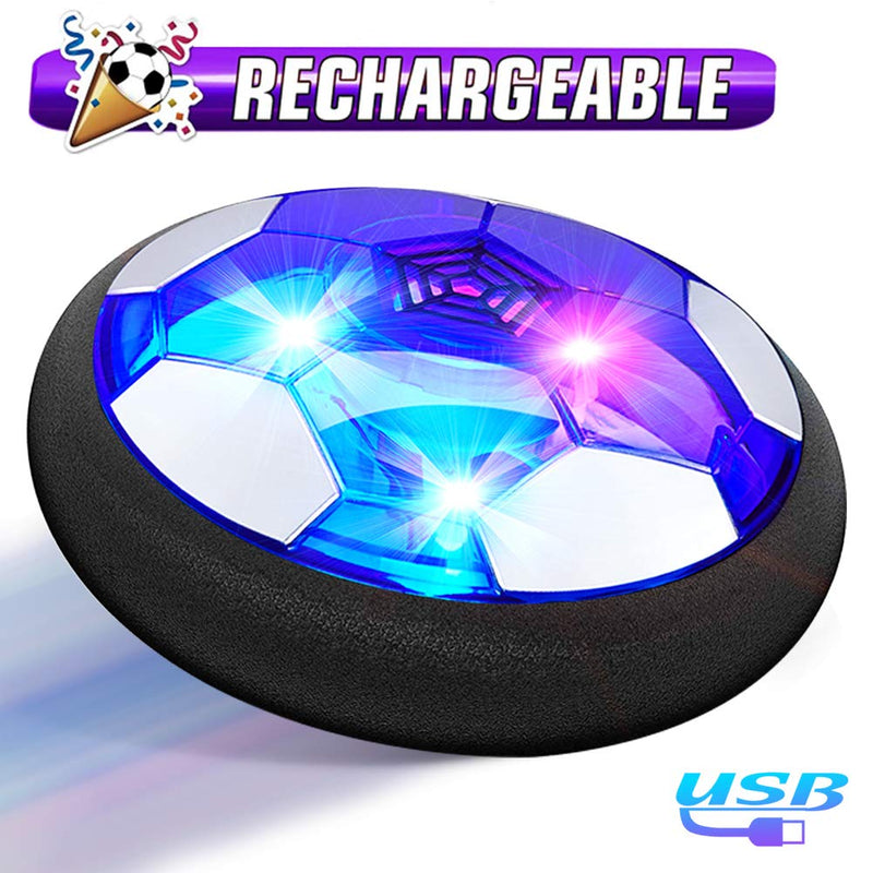 Floating LED Football Toys Air Power Soccer Disc Hovering Football Game Light Toy Flashing Ball Toys with Soccer goals