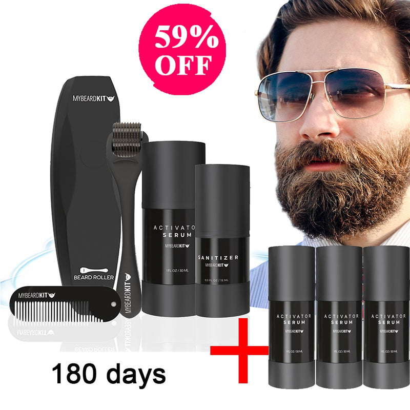 Beard Growth Kit For Men Organic Beard Oil For Facial Hair With Comb Moustache Care Set 2021 Hot Gift Man Dad Boyfriend Husband