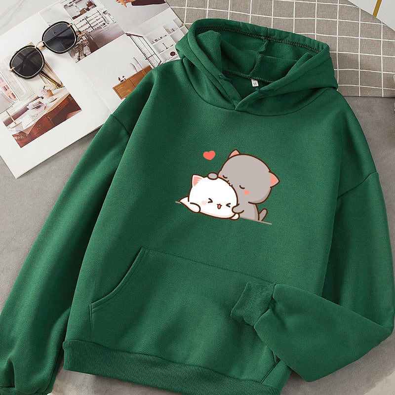 Frauen Herbst Hoodie Sweatshirts Korean Fashion Hoody für Damen Kawaii Anime Pullover Streetwear Plus Size Sweatshirts Paar