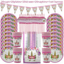 Unicorn Party Supplies Disposable Tableware Set Kids Birthday party Decoration Unicornio Decor Plates Cup Banner Baby Shower