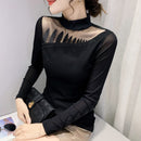 New 2022 Spring Autumn Long Sleeve T-Shirt Fashion Casual Turtleneck Diamond Woman Tshirts Elegant Slim Women's Tops Blusas