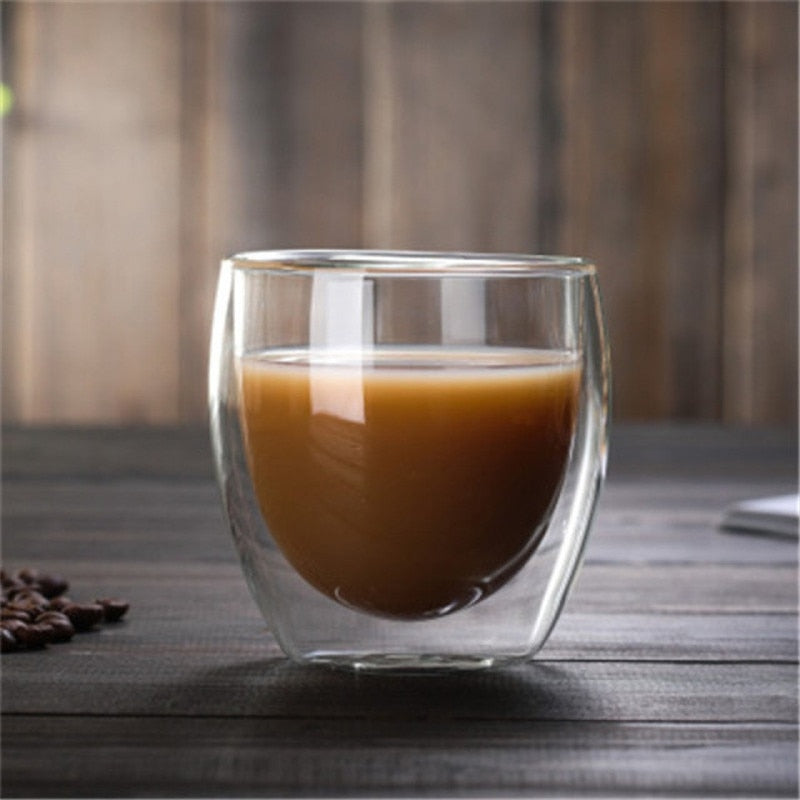 80/250/350/450ml Heat-resistant Double Wall Glass Cup Beer Coffee Cups Handmade Healthy Drink Mug Tea Mugs Transparent Drinkware