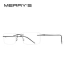 MERRYS DESIGN Men Titanium Alloy Rimless Glasses Frame Male Square Ultralight Man Frameless Myopia Optical Frames Eyewear S2880