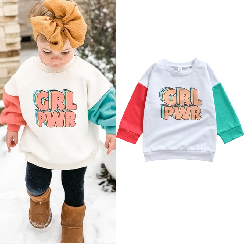 2021-07-09 Lioraitiin 1-6Years Toddler Baby Girl Fashion Sweatshirts Autumn Long Sleeve Letter Printed Top Shirts