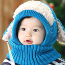 Korean Baby Knitting hats dog Ears winter Earflap Boys Girls Scarf Set Cute Warm Toddler Hat Kids Children Windproof Cap 0-4Y