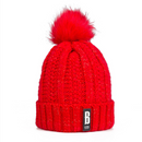 New Women Warm Thick Hat Fashion Winter Hats For Woman Add Fur Lined Knitted Cap Letter B Beanie Hat Girls Pompom Knitted Hat