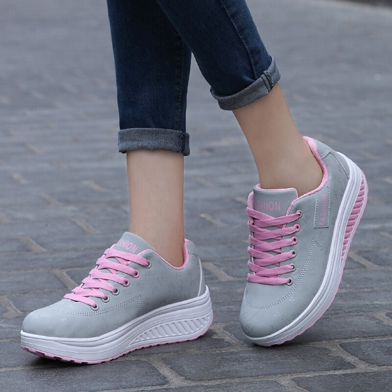 2020 Women Shoes New High Heel Lady Casual Women Sneakers Leisure Platform Wedge Shoes  Height Increasing Shoes Zapatos De Mujer