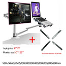OA-7X Multimedia Desktop Dual Arm 27inch LCD Monior Holder+ Laptop Holder Stand Table Full Motion Dual Monitor Mount Arm Stand