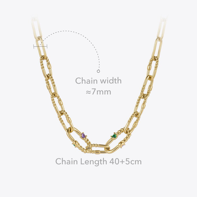 ENFASHION Goth Twist Choker Stainless Steel Necklace For Women Zircon Necklaces 2021 Halloween Fashion Jewelry Colar P213263