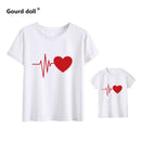 new family matching clothes mommy and me t shirt mother daughter red love funny printing mother and daughter tops