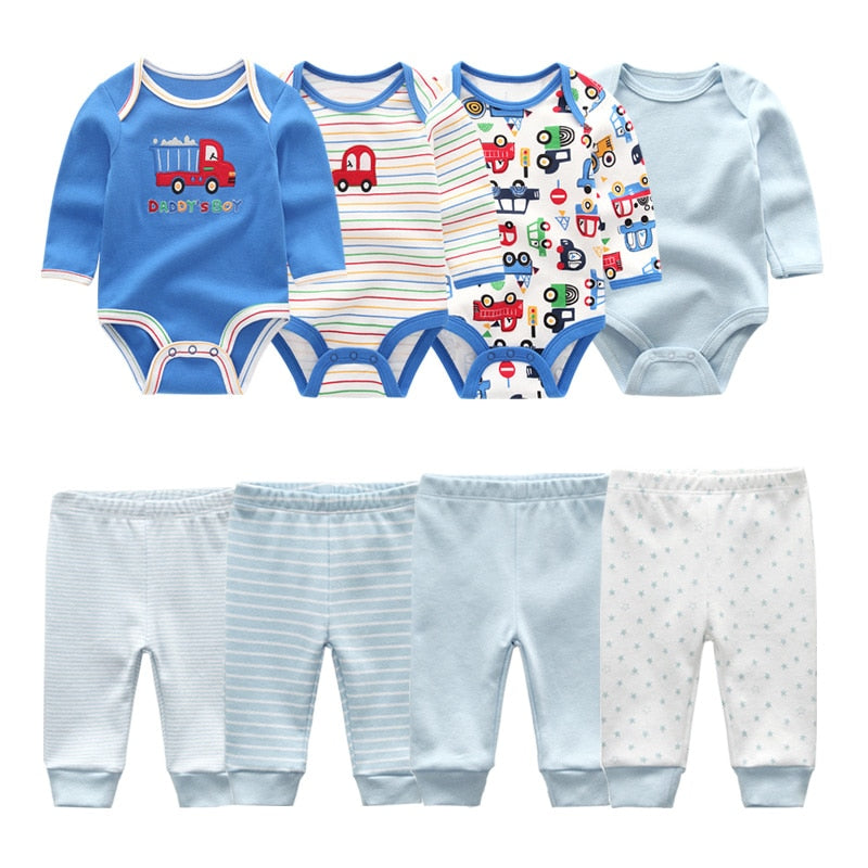 2022 Cotton Baby Girl Clothes Bodysuits+Pants Baby Sets Newborn Clothing Sets Autumn Winter Baby Boy Clothes Roupa de bebe