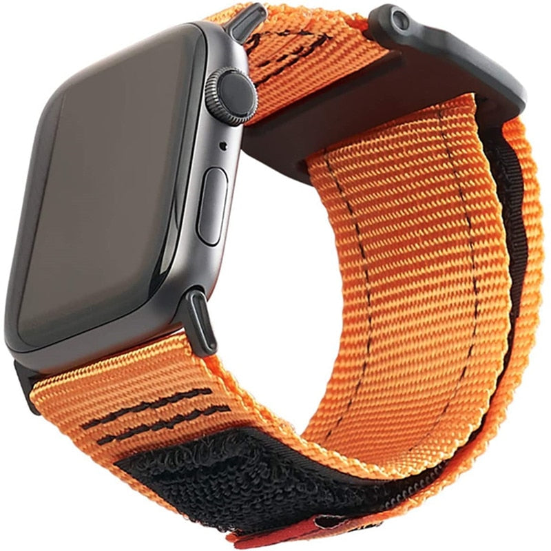 Outdoor-Nylonband für Apple Watch Band 41 mm 45 mm 44 mm 40 mm 38/42 mm Gürtelarmband iWatch Series Bands 7 6 SE 5 4 3 Herren Sport