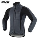 ARSUXEO Thermal Mtb Road Cycling Jacket Winter Night Reflective Warm Bicycle Clothing Windproof Waterproof Men Coat Bike Jersey