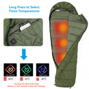 Sacos de dormir para acampar al aire libre Agemore, saco de dormir de invierno con calefacción ultraligera impermeable, engranajes de campamento para dormir para adultos con almohadilla térmica