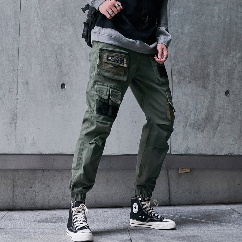 CHAIFENKO, pantalones Cargo negros para hombre, ropa informal estilo Hip Hop, pantalones de chándal, pantalones bombachos Harajuku de moda, pantalones informales con múltiples bolsillos para hombre