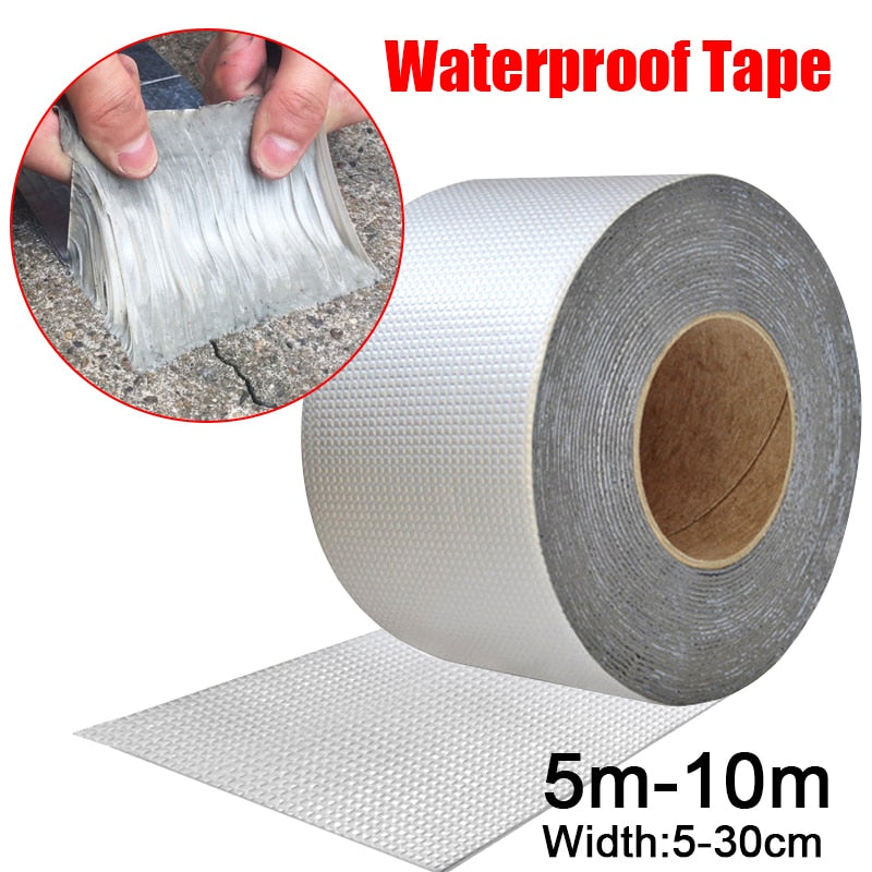 Cinta impermeable resistente a altas temperaturas, papel de aluminio grueso, cinta de butilo, cinta adhesiva para reparación de conductos de techo de grietas en la pared, 5-10M