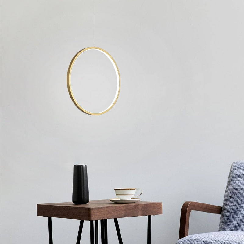 Luces de araña LED modernas minimalistas, anillo redondo, lámpara colgante circular para el hogar, iluminación para sala de estar, accesorio interior