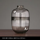 Florero hidropónico azul creativo para arreglo de flores secas, adorno para sala de estar, dormitorio, mesa de comedor moderna, florero de cristal artesanal