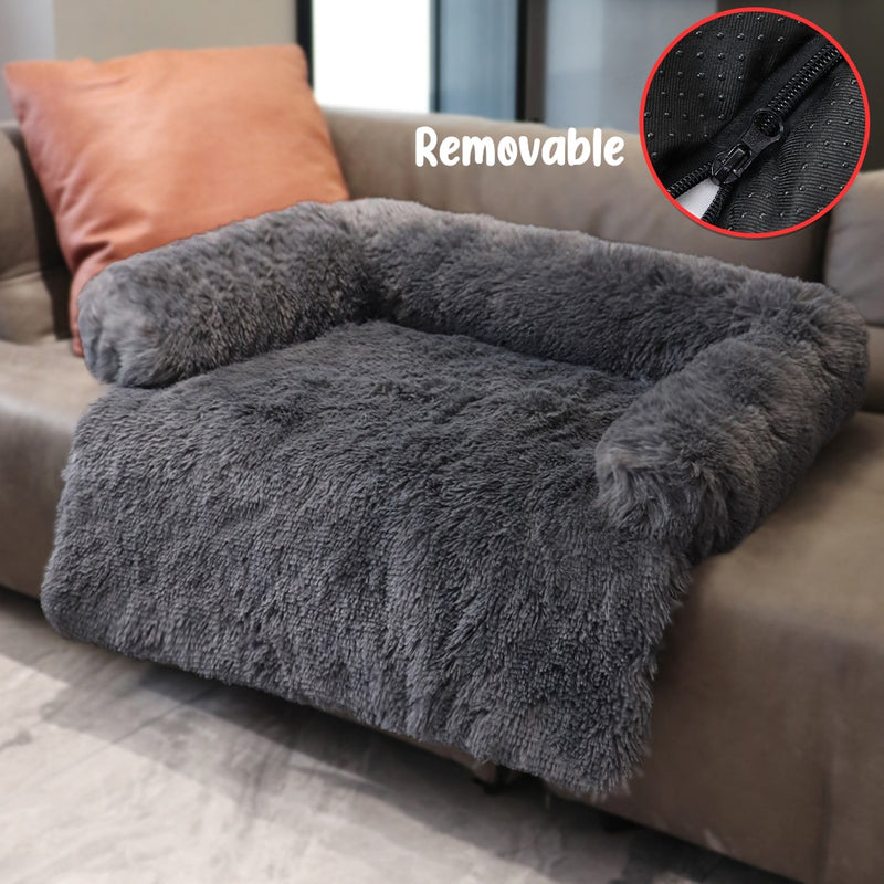 Dog Sofa Bed Cover Calming Plush Mat Removable Pet Blanket Mattress Cat Beds Warm Sleep Cushion Pillow Couch Furniture Protector