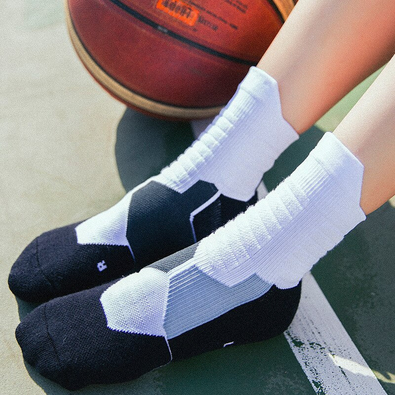 Calcetines de baloncesto de élite para deportes al aire libre para hombre de alta calidad, calcetines de ciclismo para hombre, calcetines de compresión, calcetines de algodón con parte inferior de toalla para hombre
