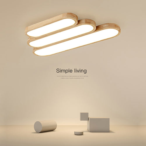 Neue ferngesteuerte minimalistische Deckenleuchten aus Holz dekorative Deckenleuchten Paneele für Wohnzimmer Schlafzimmer Korridor Leuchte