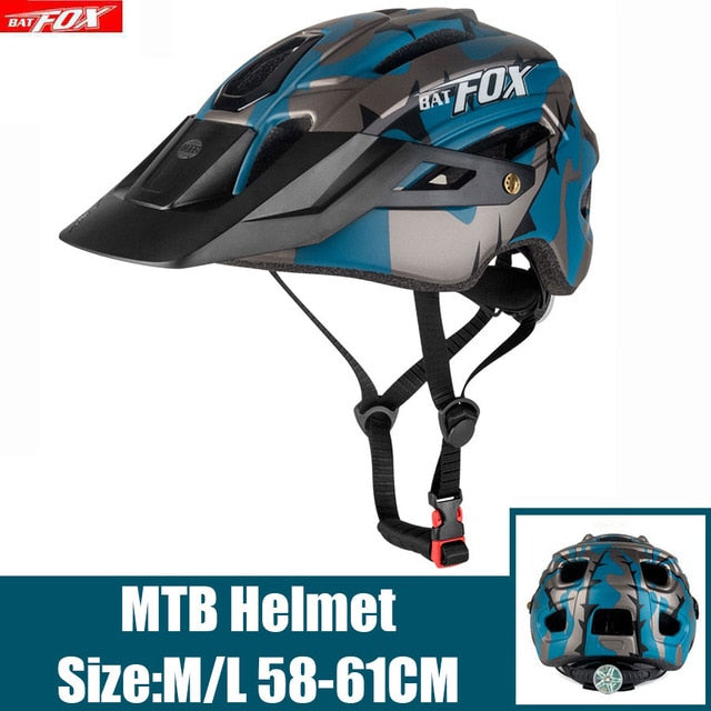 2022 New Batfox Fahrradhelm für Erwachsene Männer Frauen MTB Bike Mountain Road Radfahren Sicherheit Outdoor Sports Safty Helm