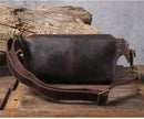 PNDME, bolso de pecho para hombre de cuero genuino multifuncional retro, riñonera de cuero de vaca crazy horse, bolsos de mensajero de hombro pequeños deportivos