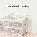 MINKYS Kawaii Large Capacity Transparent Drawer Type Desktop Organizer Desk Storage Box Pen Holder School Office Stationery