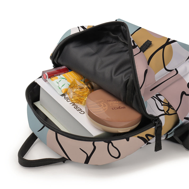 Deanfun Trendy Mini Backpack Abstract Line Face Printed Colorful School Backpack Bags Women Elegant Shoulder Bag MNSB-31